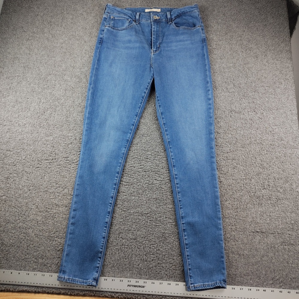 Levis Jeans Sz 31 High Loose Blue Premium Stretch Skinny Denim Big E EUC